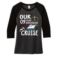 Our 9 Year Anniversary Cruise Trip Wedding Marriage Couple Women's Tri-Blend 3/4-Sleeve Raglan Shirt