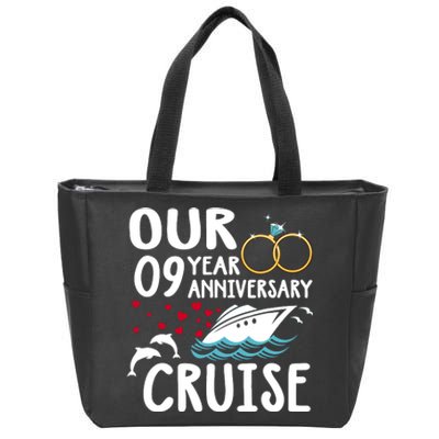 Our 9 Year Anniversary Cruise Trip Wedding Marriage Couple Zip Tote Bag