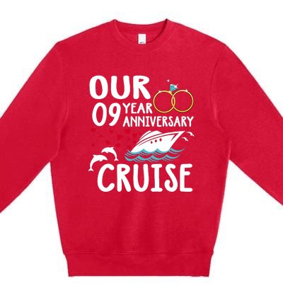 Our 9 Year Anniversary Cruise Trip Wedding Marriage Couple Premium Crewneck Sweatshirt