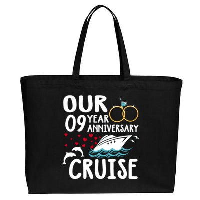 Our 9 Year Anniversary Cruise Trip Wedding Marriage Couple Cotton Canvas Jumbo Tote