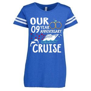 Our 9 Year Anniversary Cruise Trip Wedding Marriage Couple Enza Ladies Jersey Football T-Shirt