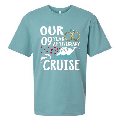 Our 9 Year Anniversary Cruise Trip Wedding Marriage Couple Sueded Cloud Jersey T-Shirt