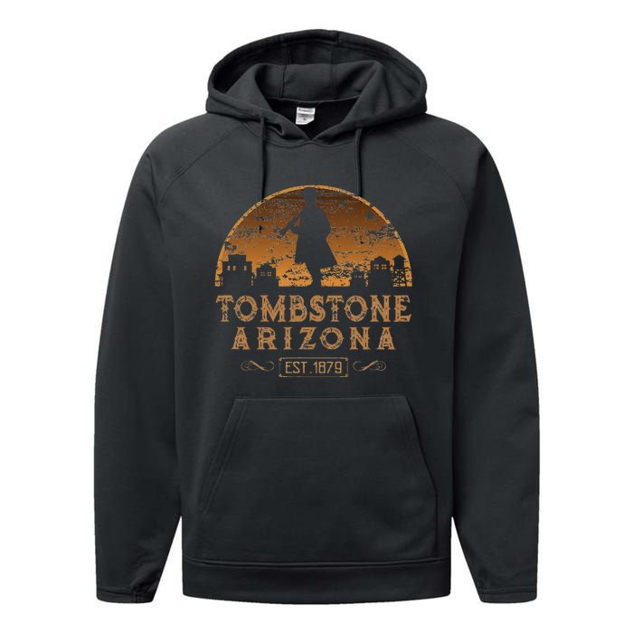 Ombstone Arizona Az Wild West Gunfighter Performance Fleece Hoodie