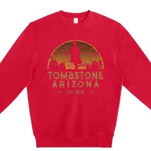 Ombstone Arizona Az Wild West Gunfighter Premium Crewneck Sweatshirt