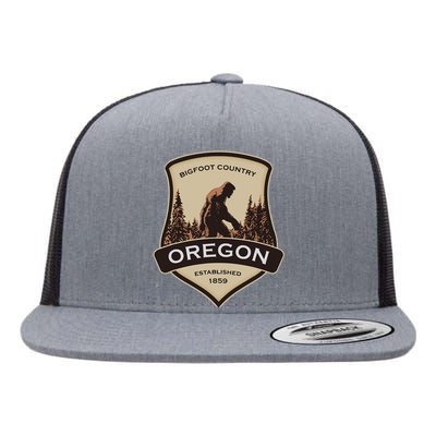 Oregon And A Bigfoot Or A Sasquatch Flat Bill Trucker Hat