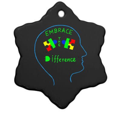 Oviyam Autism Awareness Embrace Difference Puzzle Ceramic Star Ornament