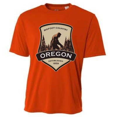 Oregon And A Bigfoot Or A Sasquatch Cooling Performance Crew T-Shirt