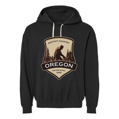 Oregon And A Bigfoot Or A Sasquatch Garment-Dyed Fleece Hoodie