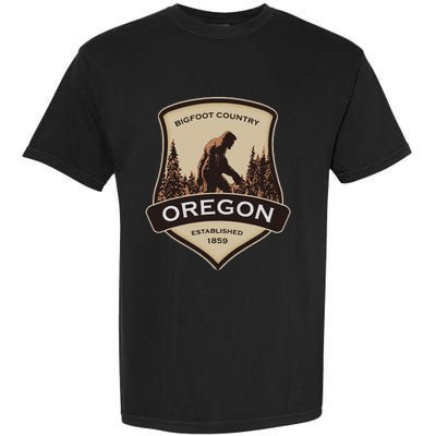 Oregon And A Bigfoot Or A Sasquatch Garment-Dyed Heavyweight T-Shirt