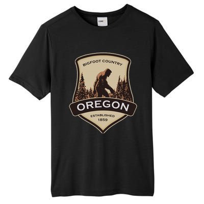 Oregon And A Bigfoot Or A Sasquatch Tall Fusion ChromaSoft Performance T-Shirt