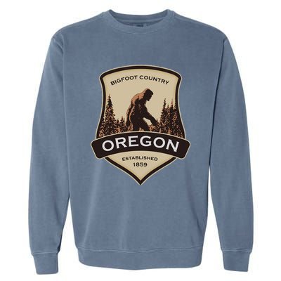 Oregon And A Bigfoot Or A Sasquatch Garment-Dyed Sweatshirt