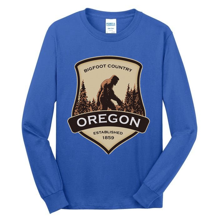 Oregon And A Bigfoot Or A Sasquatch Tall Long Sleeve T-Shirt