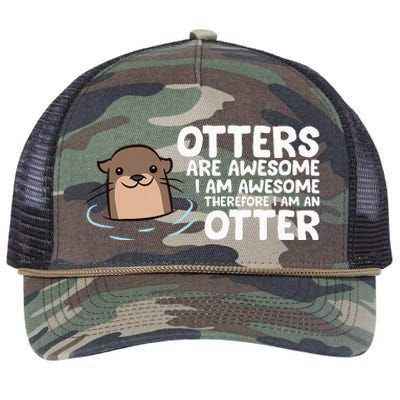 Otters Are Awesome IM Awesome Therefore I Am An Otter Retro Rope Trucker Hat Cap