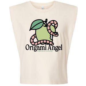 Origami Angel Apple Worm Garment-Dyed Women's Muscle Tee