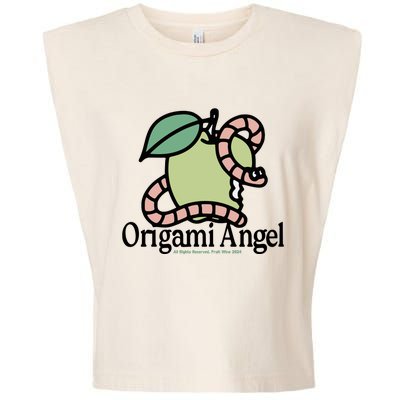 Origami Angel Apple Worm Garment-Dyed Women's Muscle Tee