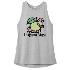 Origami Angel Apple Worm Ladies PosiCharge Tri-Blend Wicking Tank