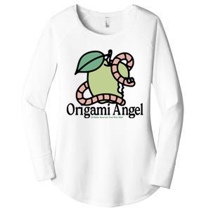 Origami Angel Apple Worm Women's Perfect Tri Tunic Long Sleeve Shirt