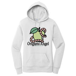 Origami Angel Apple Worm Women's Pullover Hoodie