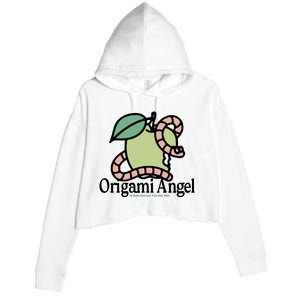 Origami Angel Apple Worm Crop Fleece Hoodie