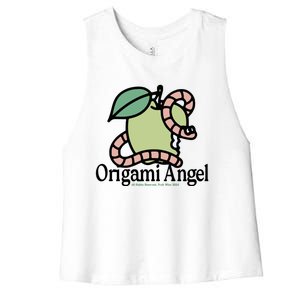 Origami Angel Apple Worm Women's Racerback Cropped Tank