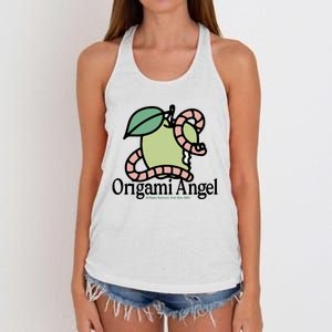 Origami Angel Apple Worm Women's Knotted Racerback Tank