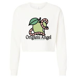 Origami Angel Apple Worm Cropped Pullover Crew