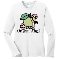 Origami Angel Apple Worm Ladies Long Sleeve Shirt