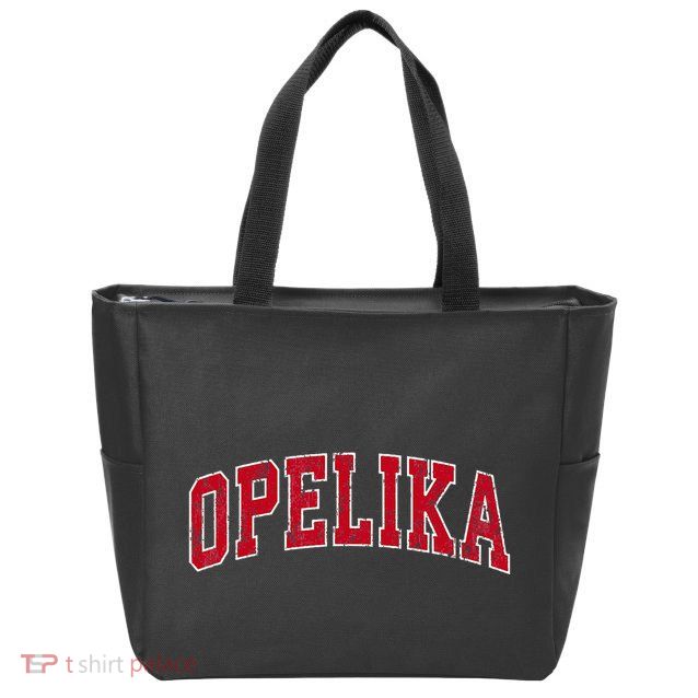 Opelika Alabama Al Vintage Sports Design Red Design Zip Tote Bag