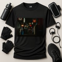 Ozu An Autumn Afternoon Street (Night) Cooling Performance Crew T-Shirt