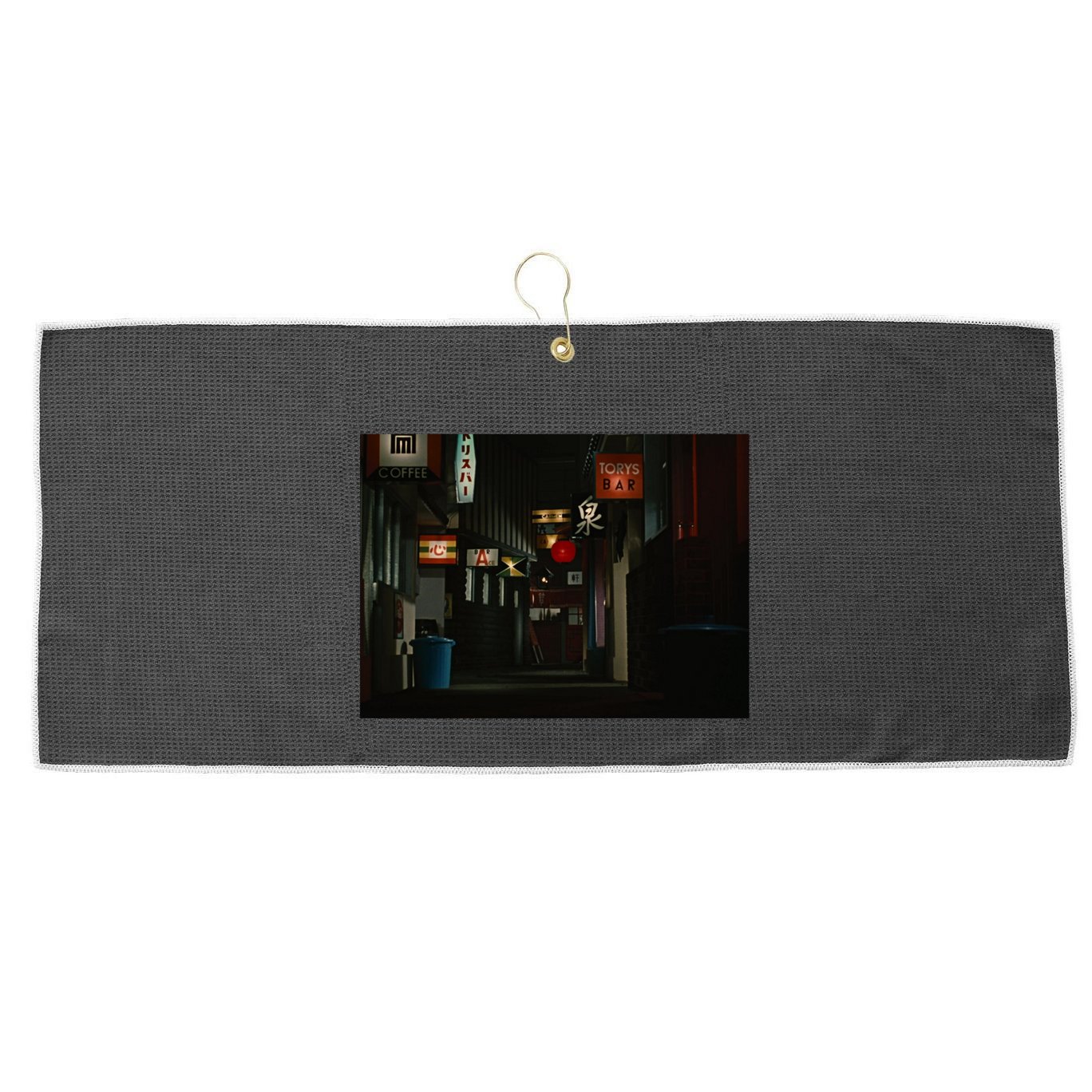 Ozu An Autumn Afternoon Street (Night) Large Microfiber Waffle Golf Towel