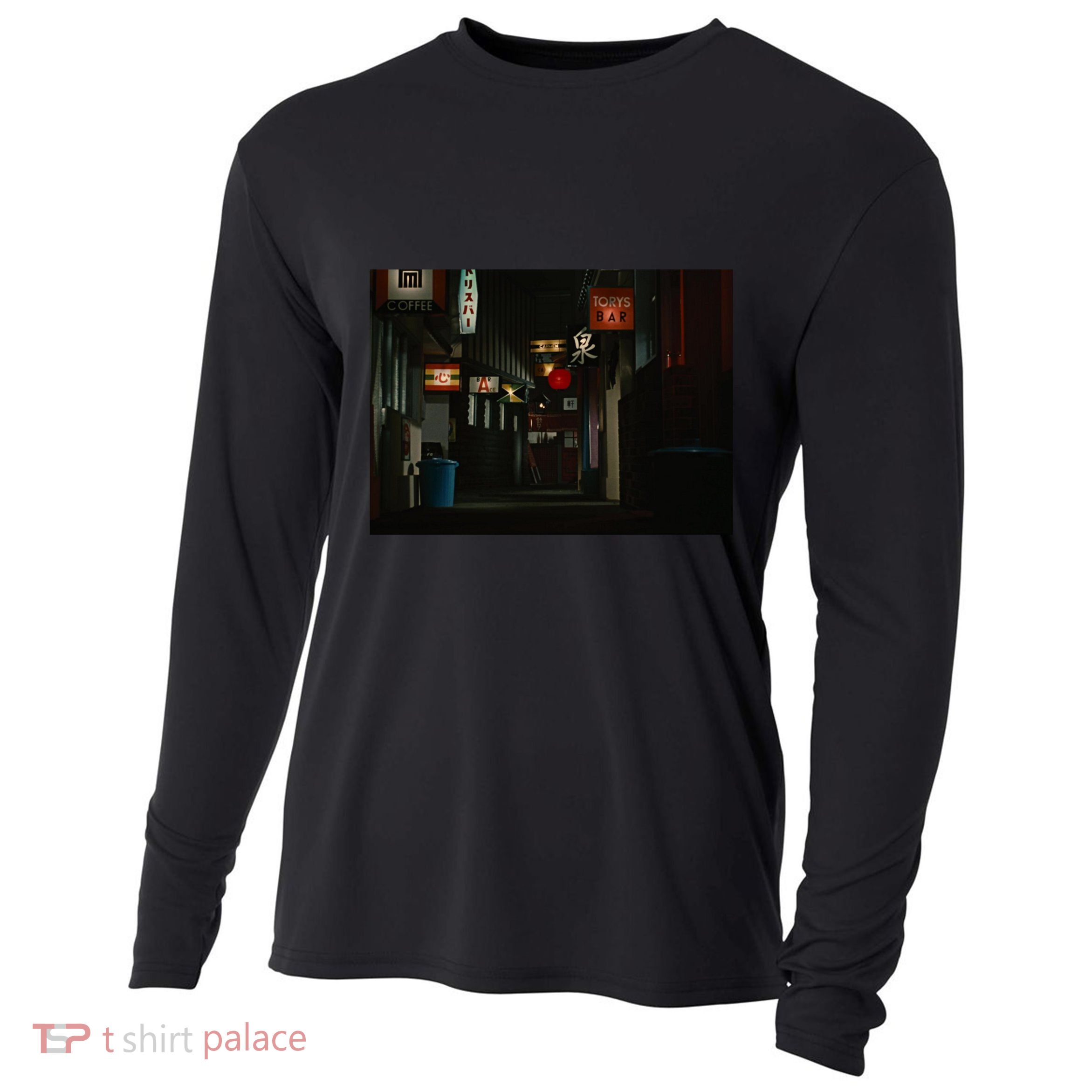 Ozu An Autumn Afternoon Street (Night) Cooling Performance Long Sleeve Crew