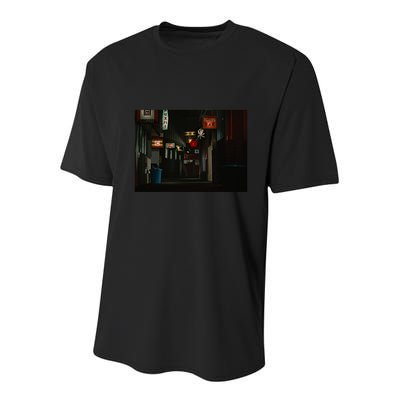 Ozu An Autumn Afternoon Street (Night) Youth Performance Sprint T-Shirt