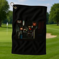 Ozu An Autumn Afternoon Street (Night) Golf Towel
