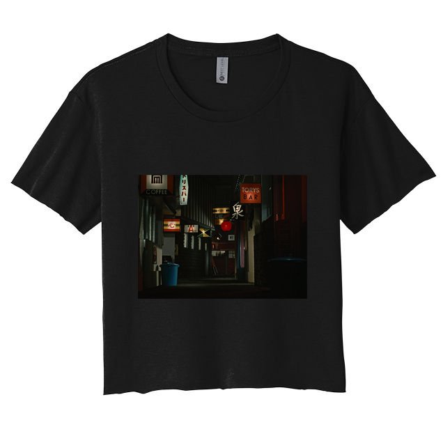 Ozu An Autumn Afternoon Street (Night) Crop Top