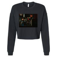 Ozu An Autumn Afternoon Street (Night) Cropped Pullover Crew