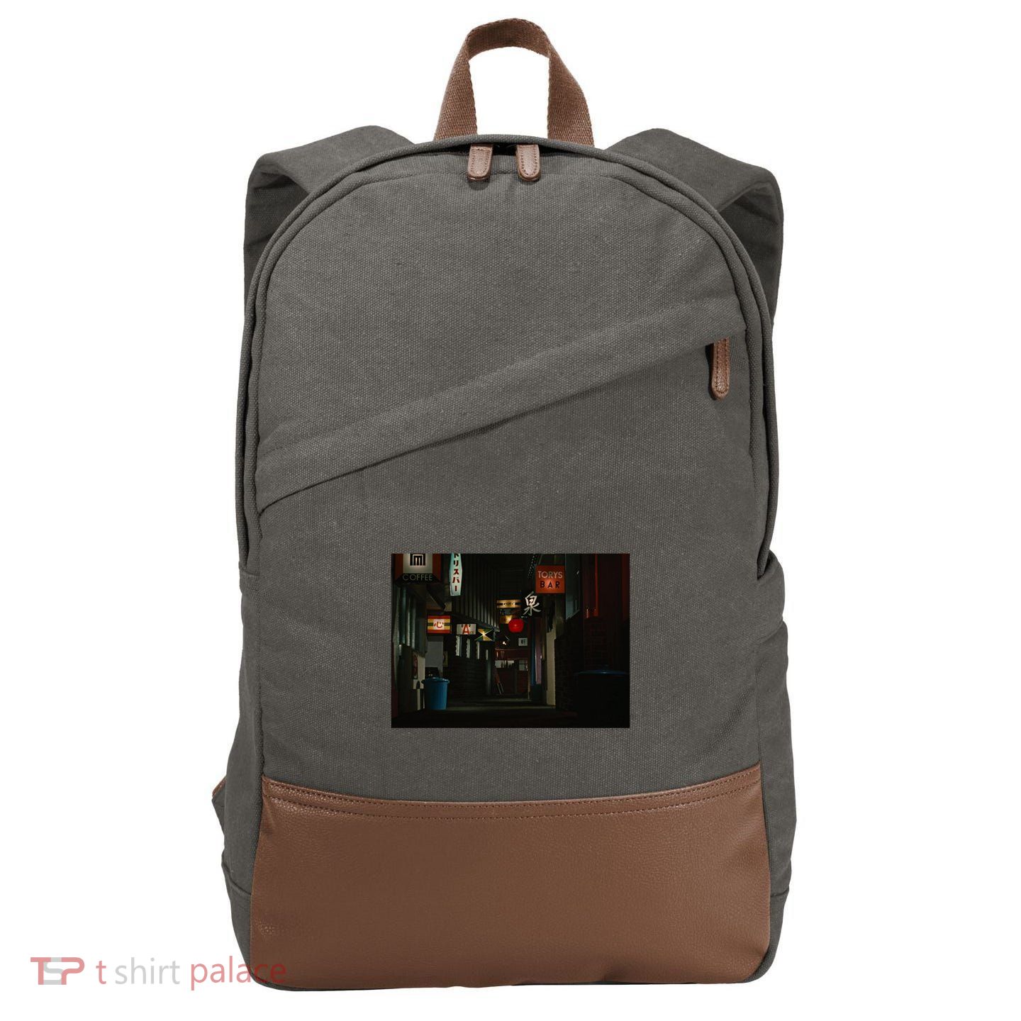 Ozu An Autumn Afternoon Street (Night) Cotton Canvas Backpack