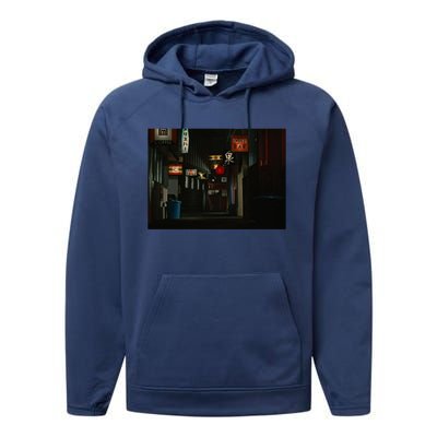 Ozu An Autumn Afternoon Street (Night) Performance Fleece Hoodie