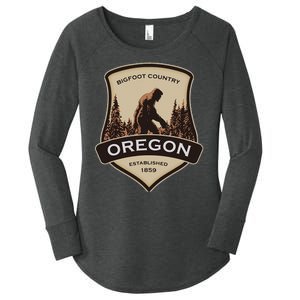 Oregon And A Bigfoot Or A Sasquatch Women's Perfect Tri Tunic Long Sleeve Shirt