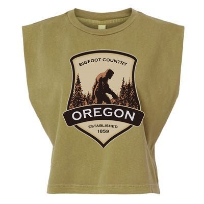 Oregon And A Bigfoot Or A Sasquatch Garment-Dyed Women's Muscle Tee