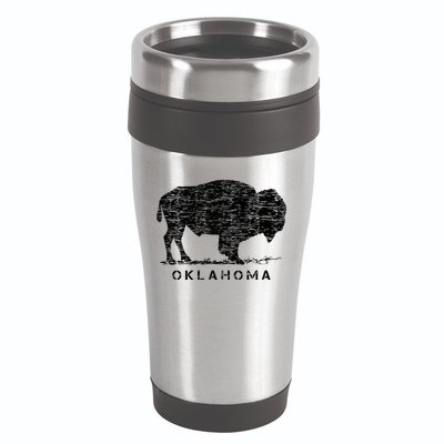 Oklahoma And American Buffalo Bison 16oz Travel Tumbler