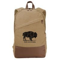 Oklahoma And American Buffalo Bison Cotton Canvas Backpack