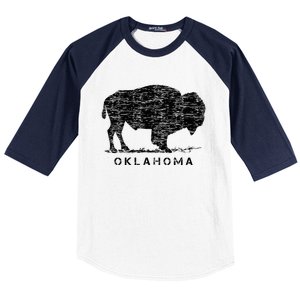 Oklahoma And American Buffalo Bison Baseball Sleeve Shirt