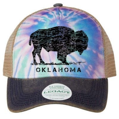 Oklahoma And American Buffalo Bison Legacy Tie Dye Trucker Hat