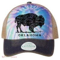 Oklahoma And American Buffalo Bison Legacy Tie Dye Trucker Hat
