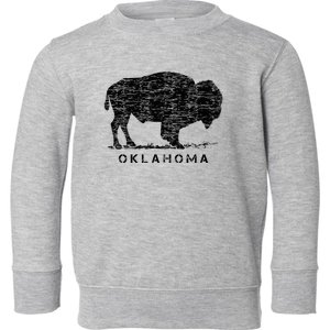 Oklahoma And American Buffalo Bison Toddler Sweatshirt