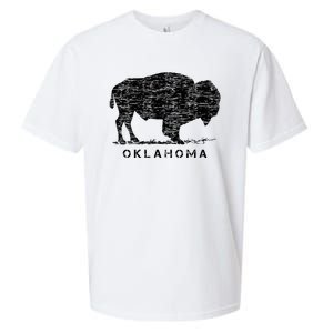 Oklahoma And American Buffalo Bison Sueded Cloud Jersey T-Shirt