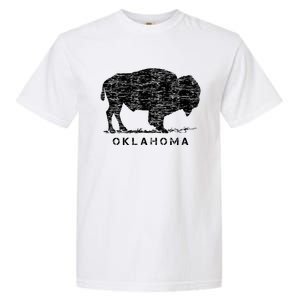 Oklahoma And American Buffalo Bison Garment-Dyed Heavyweight T-Shirt