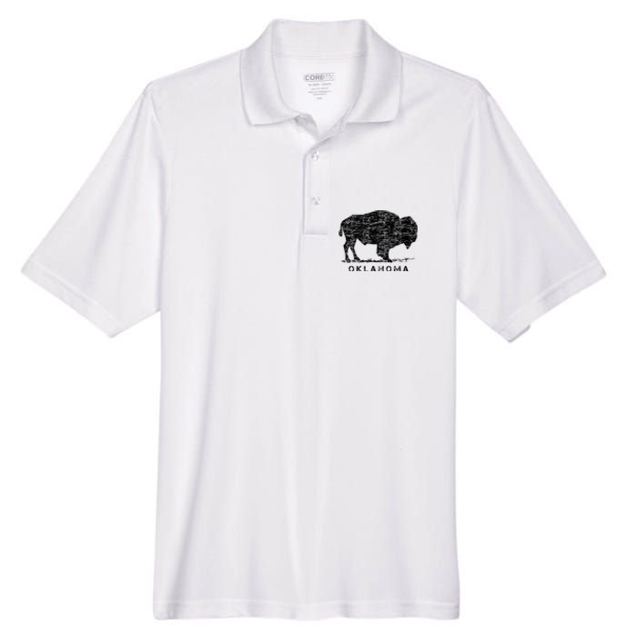 Oklahoma And American Buffalo Bison Men's Origin Performance Pique Polo