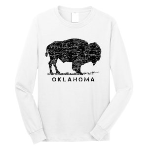 Oklahoma And American Buffalo Bison Long Sleeve Shirt