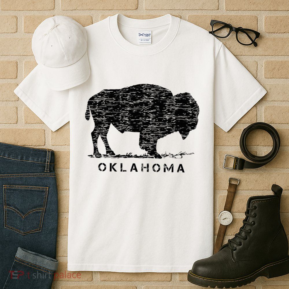 Oklahoma And American Buffalo Bison Tall T-Shirt